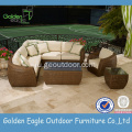 Modern big round resin wicker patio furniture